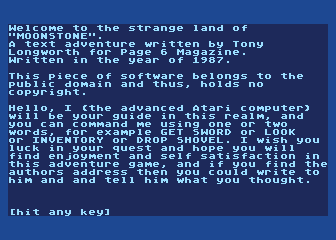 Moonstone atari screenshot