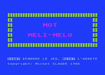 Mot Méli-Mélo atari screenshot