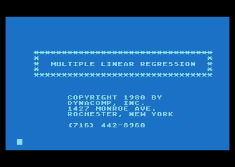 Multilinear Regression atari screenshot