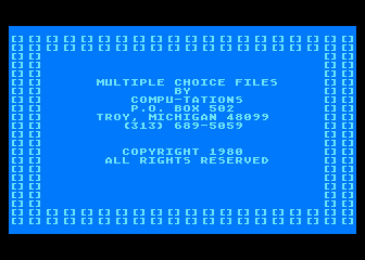Multiple Choice Files atari screenshot