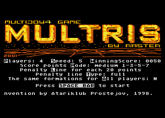 Multris atari screenshot
