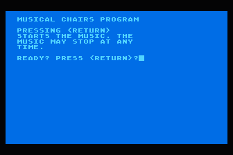 Musical Chairs atari screenshot