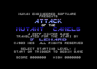 Attack of the Mutant Camels atari screenshot