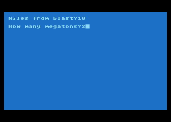 Nuclear Blast Calculator atari screenshot