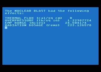 Nuclear Blast Calculator atari screenshot