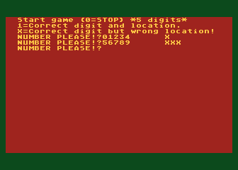 Number Games atari screenshot