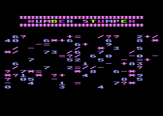 Number Stumper atari screenshot