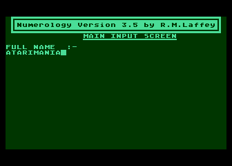 Numerology atari screenshot