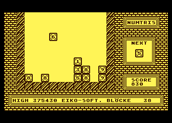 Numtris atari screenshot