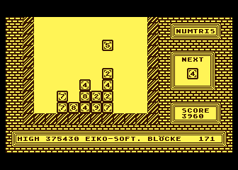 Numtris atari screenshot