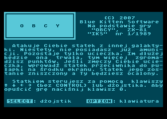 Obcy atari screenshot