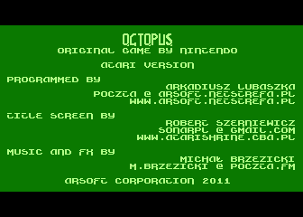 Octopus atari screenshot