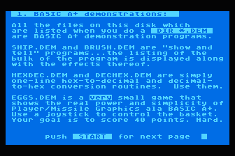 OSS Demonstration Disk atari screenshot
