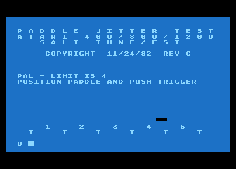 Paddle Jitter Test atari screenshot