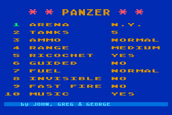 Panzer atari screenshot
