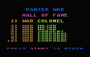 Panzer War atari screenshot