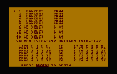 Panzer War atari screenshot