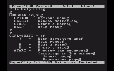 PaperClip atari screenshot