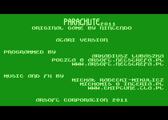 Parachute 2011 atari screenshot
