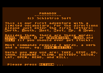 Paradox atari screenshot