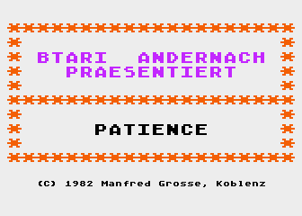 Patience atari screenshot