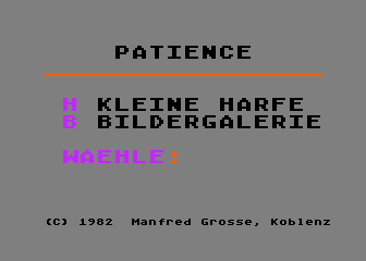 Patience atari screenshot