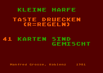 Patience atari screenshot