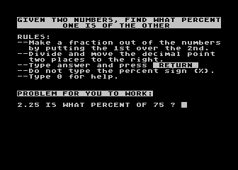 Percentage Helper atari screenshot