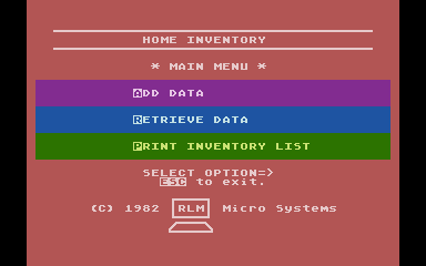 Personal Inventory Manager atari screenshot