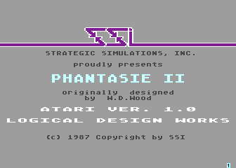 Phantasie II atari screenshot
