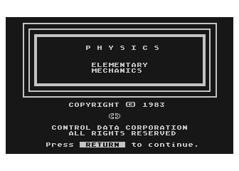 Physics - Elementary Mechanics atari screenshot