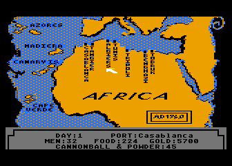 Pirates of the Barbary Coast atari screenshot
