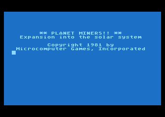 Planet Miners atari screenshot