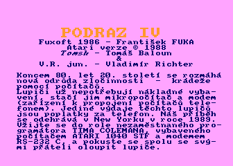 Podraz IV atari screenshot
