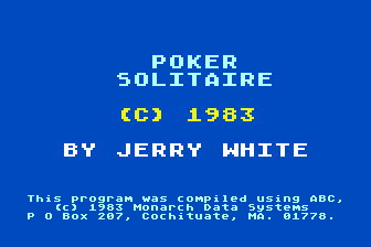 Poker Solitaire atari screenshot