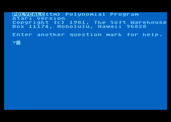 Polycalc atari screenshot