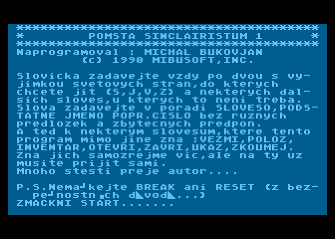 Pomsta Sinclairistum atari screenshot