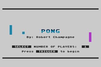 Pong atari screenshot