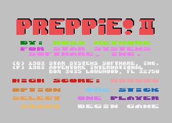 Preppie! II atari screenshot