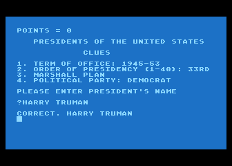 Presidents of the United States atari screenshot