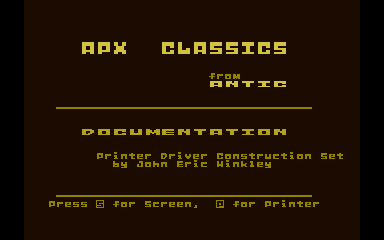 Printer Driver Construction Set atari screenshot