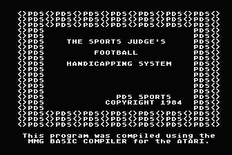 Pro Football Handicapping / Statistics System atari screenshot
