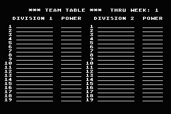Pro Football Handicapping / Statistics System atari screenshot