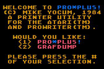 Pro*Plus! atari screenshot