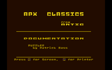 Puzzler atari screenshot
