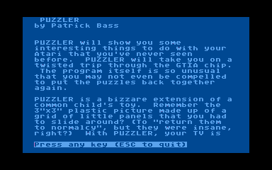 Puzzler atari screenshot
