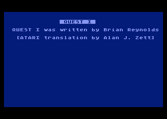 Quest 1 atari screenshot