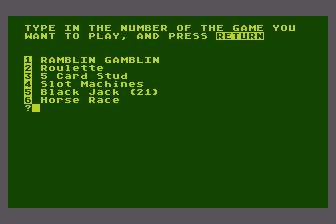 Ramblin' Gamblin' atari screenshot