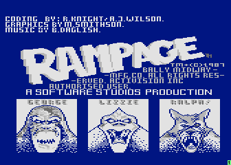 Rampage atari screenshot