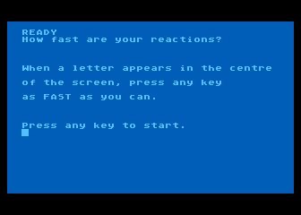 Reaction Timer atari screenshot